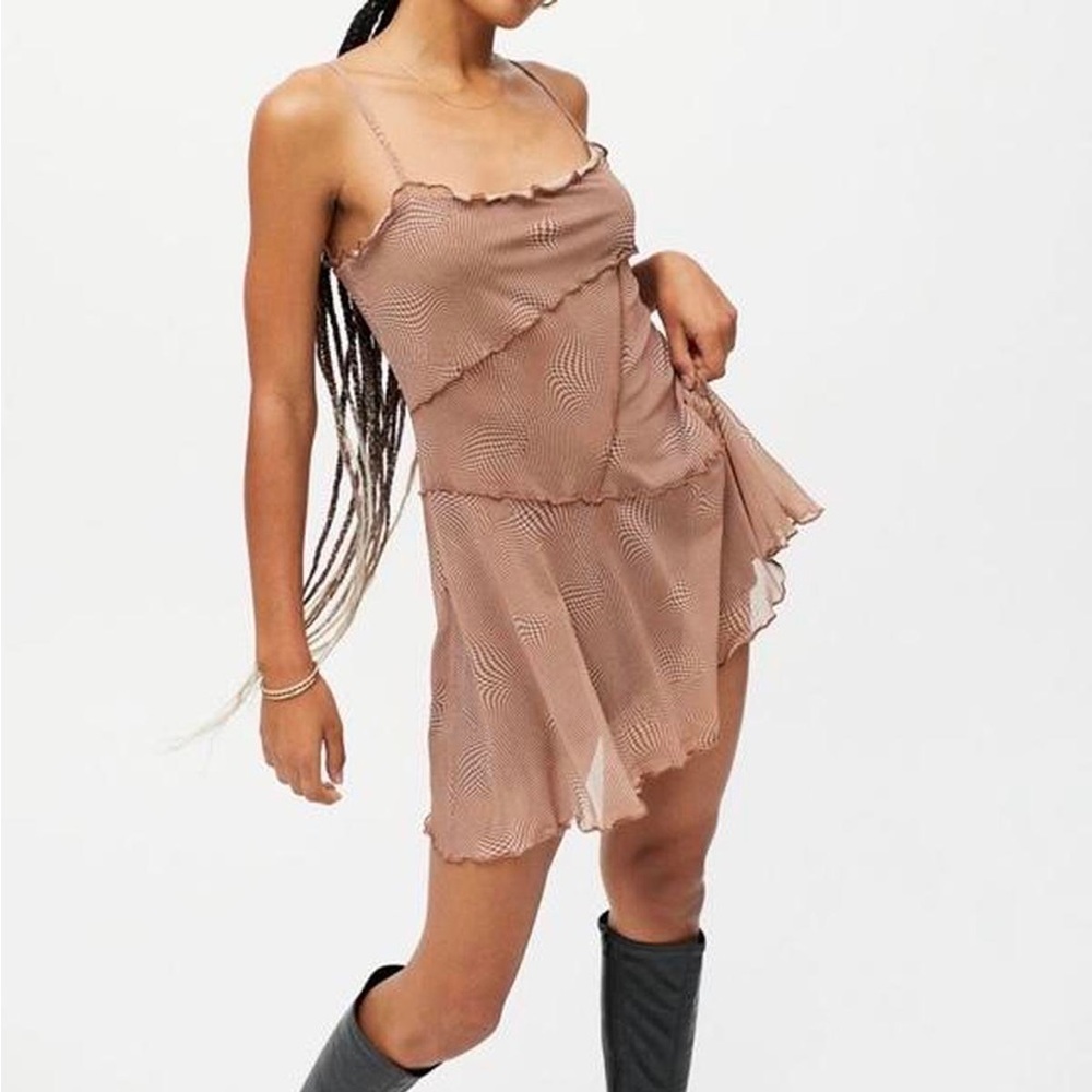 uo moxie mesh mini slip dress NWT Urban Outfitters UO Moxie Mesh Mini Slip Dress - size L